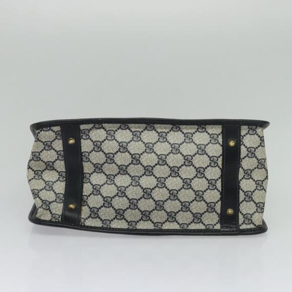 GUCCI GG Supreme Sherry Line Hand Bag Pvc Navy Gold - Picture 9 of 16